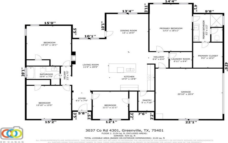 3037 County Road 4301, Greenville, TX 75401, 4 Bedrooms Bedrooms, ,2 BathroomsBathrooms,Residential,For Sale,3037 County Road 4301,20735444