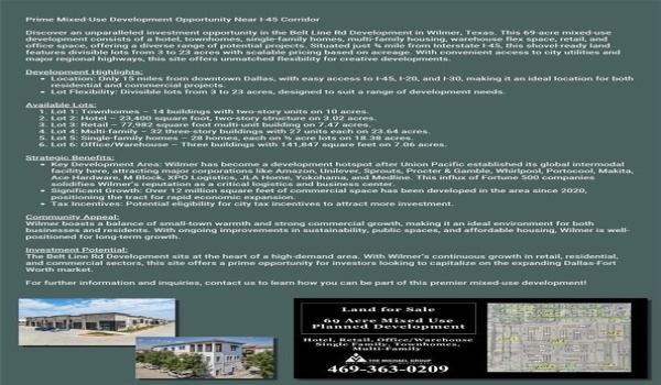 1501-lot 4 E Belt Line Road, Wilmer, TX 75172, ,Commercial Sale,For Sale,1501-lot 4 E Belt Line Road,20861570