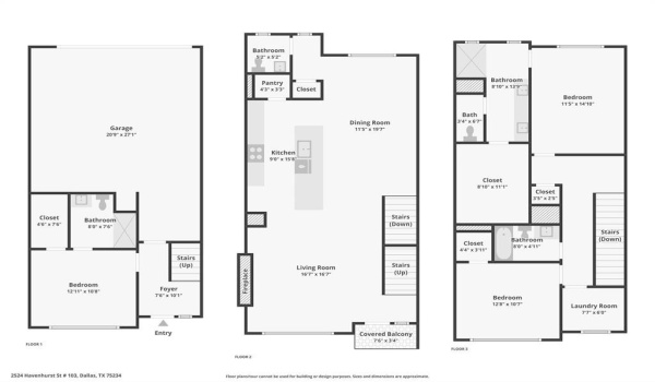 2524 Havenhurst Street #103, Farmers Branch, TX 75234, 3 Bedrooms Bedrooms, ,3 BathroomsBathrooms,Residential,For Sale,2524 Havenhurst Street,20865361