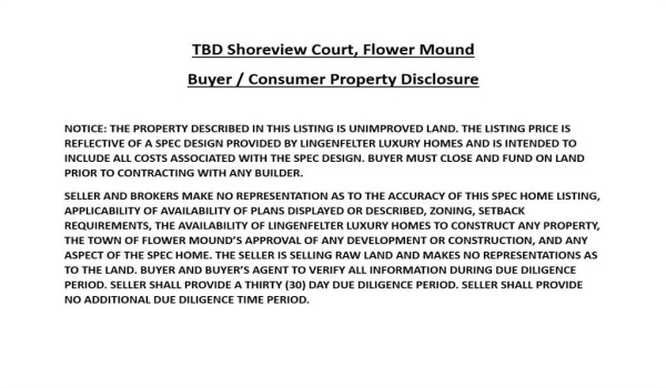 Tbd Shoreview Court, Flower Mound, TX 75022, 6 Bedrooms Bedrooms, ,7 BathroomsBathrooms,Residential,For Sale,Tbd Shoreview Court,20876258