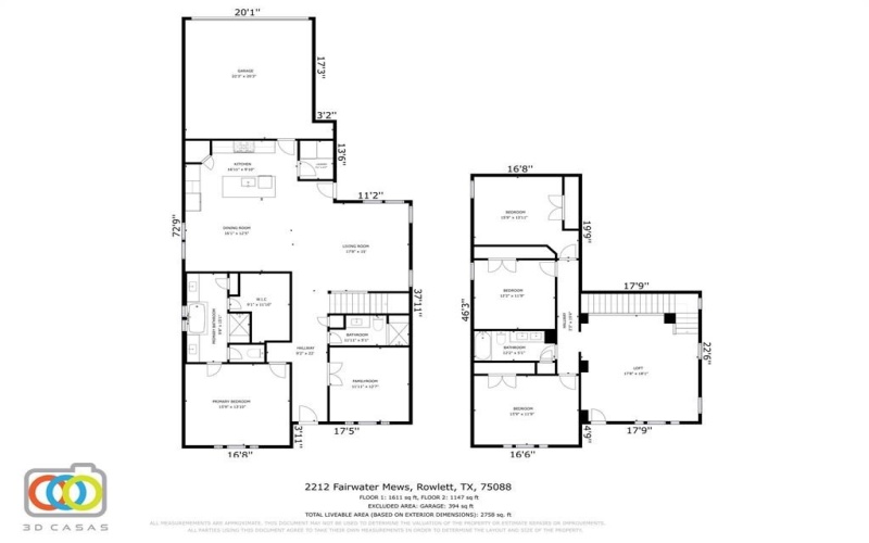 2212 Fairwater Mews, Rowlett, TX 75088, 4 Bedrooms Bedrooms, ,3 BathroomsBathrooms,Residential,For Sale,2212 Fairwater Mews,20880361