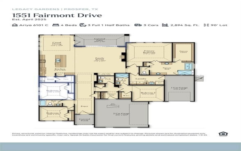 1551 Fairmont Drive, Prosper, TX 75078, 4 Bedrooms Bedrooms, ,3 BathroomsBathrooms,Residential,For Sale,1551 Fairmont Drive,20886051