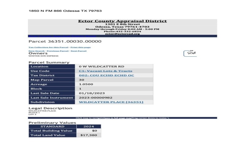 1850 N FM 866, Odessa, TX 79763, ,Commercial Sale,For Sale,1850 N FM 866,50081027
