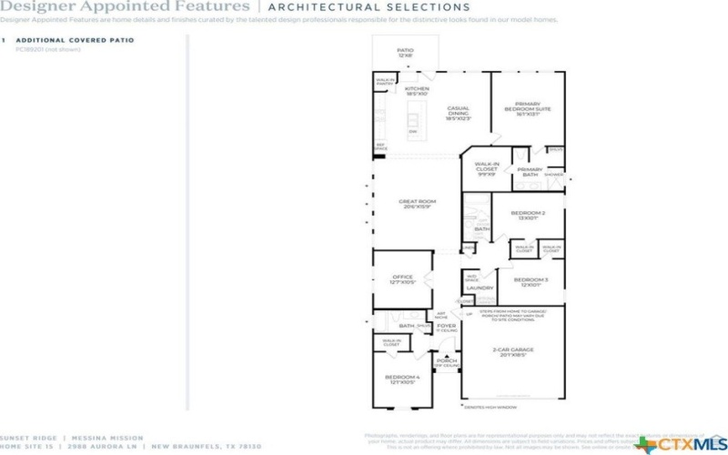 2988 Aurora Lane, New Braunfels, TX 78130, 4 Habitaciones Habitaciones , ,3 BañosBaños,Residential,En Venta,2988 Aurora Lane,565106