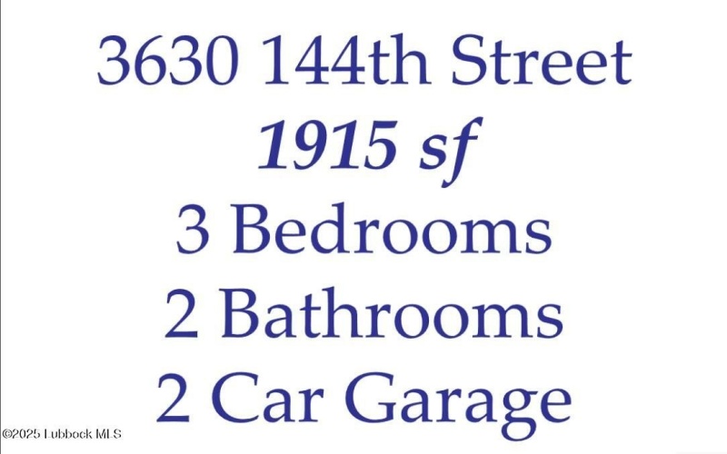 3630 144th Street, Lubbock, TX 79423, 3 Habitaciones Habitaciones , ,2 BañosBaños,Residential,En Venta,3630 144th Street,202555267