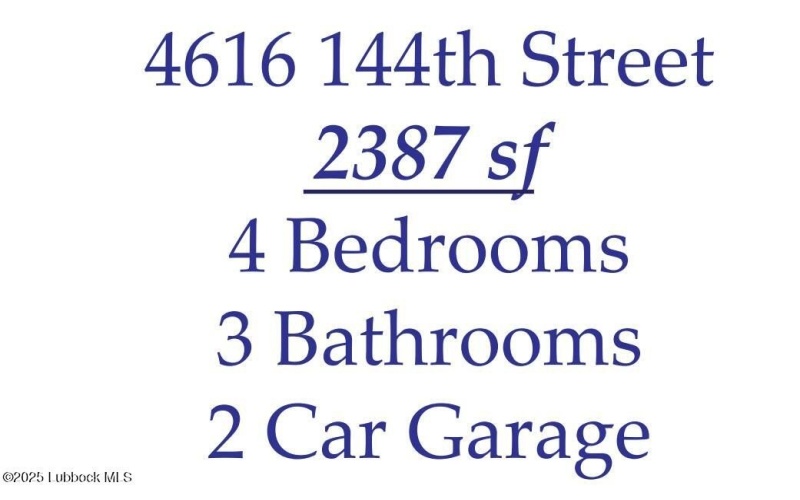 4616 138th Street, Lubbock, TX 79424, 4 Bedrooms Bedrooms, ,3 BathroomsBathrooms,Residential,For Sale,4616 138th Street,202555268