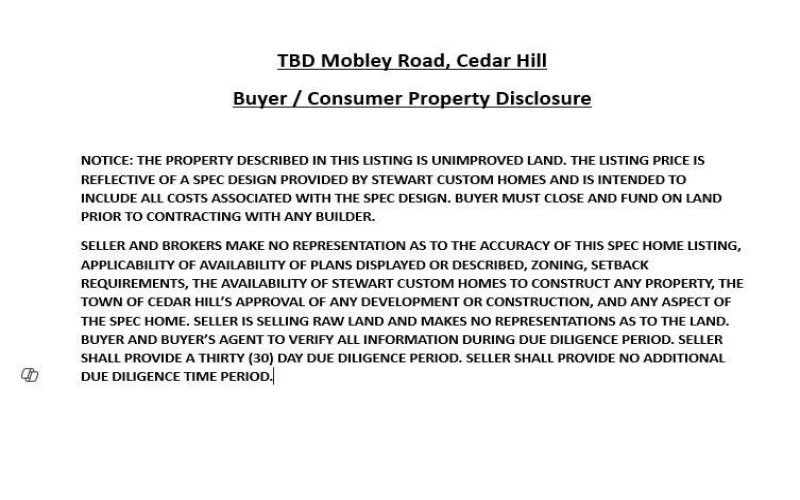 Tbd Mobley Road, Cedar Hill, TX 75104, 5 Bedrooms Bedrooms, ,7 BathroomsBathrooms,Residential,For Sale,Tbd Mobley Road,20969589