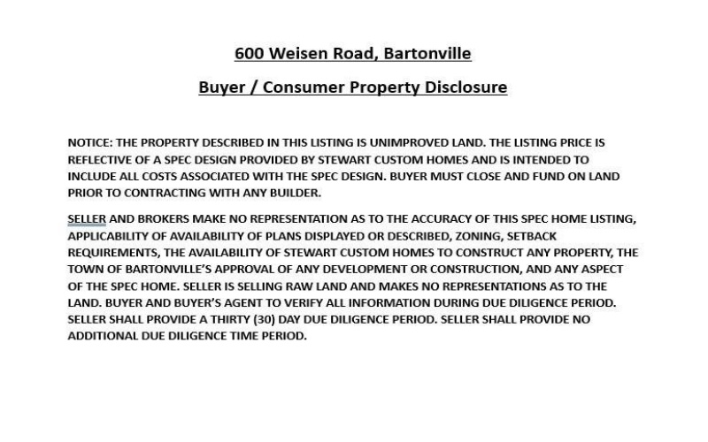 Tbd Lot 1 Wiesen Way, Bartonville, TX 76226, 5 Bedrooms Bedrooms, ,6 BathroomsBathrooms,Residential,For Sale,Tbd Lot 1 Wiesen Way,20980417