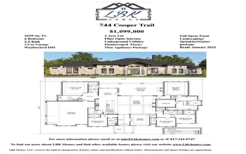 744 Cooper Trail, Weatherford, TX 76087, 4 Bedrooms Bedrooms, ,3 BathroomsBathrooms,Residential,For Sale,744 Cooper Trail,20982220
